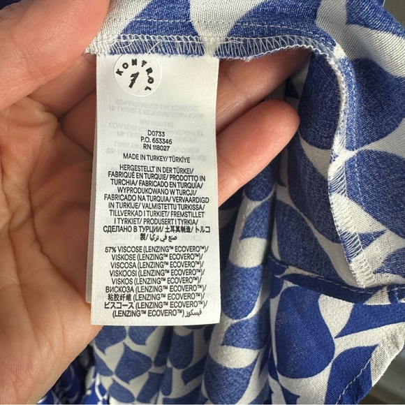 BODEN Kate Midi Shirt Dress Blue & White Bird Print Size 16/18 - Picture 12 of 14